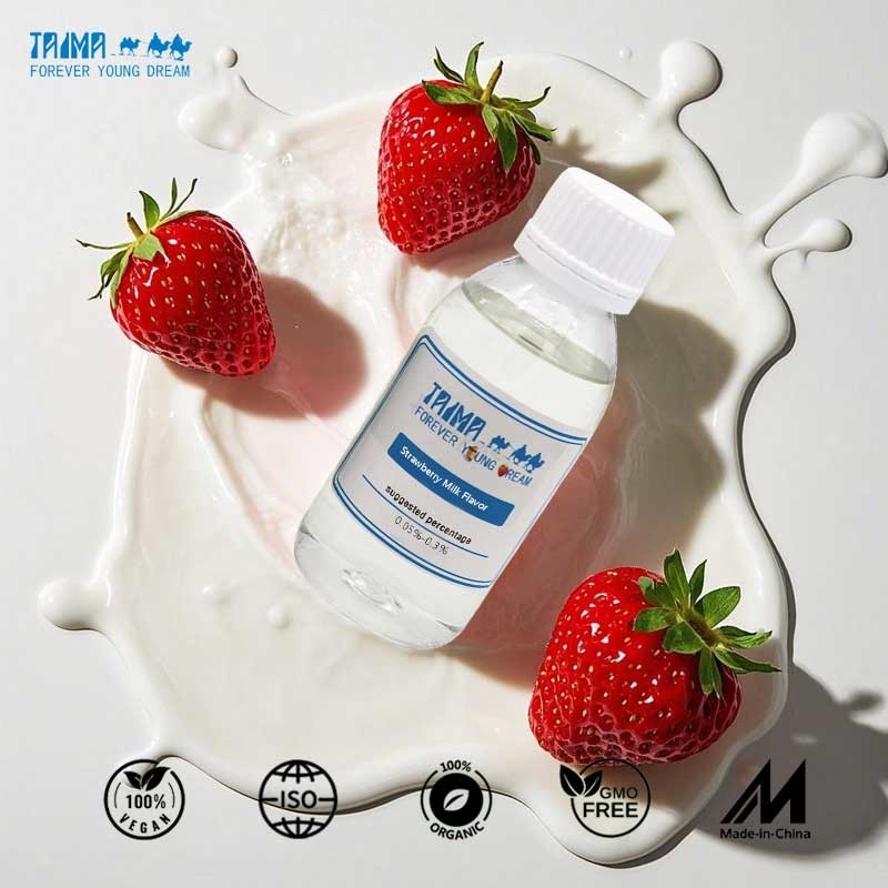 Aroma Concentrado de Leite com Morango, Grau USP, Disponível em Líquido ou Pó