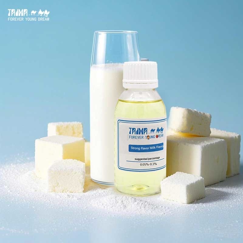 Essência solúvel em água de sabor forte de leite, comestível, concentrada, sabor lácteo, aplicável a líquidos e pós