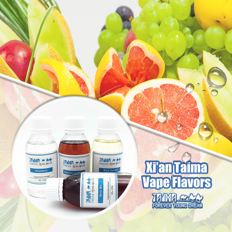 Processo de fabricação em sala limpa ISO 7 para sabor de vape de fruta amarelo escuro para experiência e satisfação de vaping