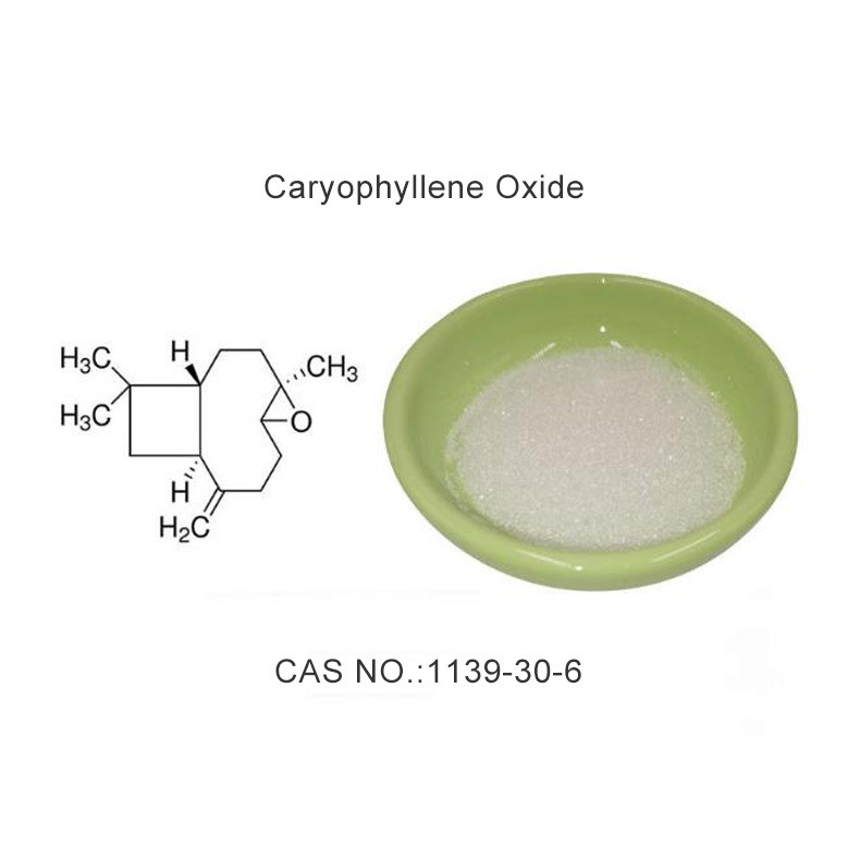 Caryophyllene oxide powder with melting point 55-62 °C boiling point 301.3°C and density 0.96 for pharmaceutical applications
